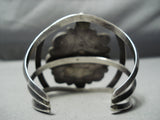 Towering Vintage Native American Navajo Turquoise Cluster Sterling Silver Bracelet Old-Nativo Arts