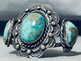 One Of The Best Vintage Native American Navajo Royston Turquoise Repoussed Bracelet-Nativo Arts
