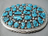 Newsworthy Vintage Native American Navajo Turquoise Sterling Silver Buckle Old-Nativo Arts