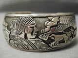Incredibly Detailed!! Vintage Navajo Sterling Silver Native American Bracelet-Nativo Arts