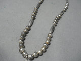 Amazing Vintage Native American Navajo Turquoise Sterling Silver Necklace Old-Nativo Arts