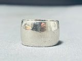 Native American Monumental Internal Silver Works Vintage Jemez Sterling Silver Wide Band Ring-Nativo Arts