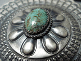 Signed Navajo Royston Turquoise Sterling Silver Necklace Native American-Nativo Arts