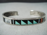 Impressive Vintage Navajo Turquoise Sterling Silver Bracelet Native American Old-Nativo Arts