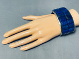 One Of The Best Ever Native American Lapis Sterling Silver Bracelet-Nativo Arts