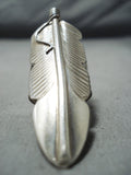 Detailed Navajo Sterling Silver Feather Ring Native American-Nativo Arts