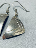 Exceptional Vintage Native American Navajo Sterling Silver Earrings-Nativo Arts