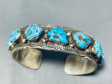 Native American Gail Bird Vintage Santo Domingo Sleeping Turquoise Sterling Silver Bracelet-Nativo Arts