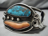 Tremendous Vintage Native American Navajo Blue Diamond Turquoise Sterling Silver Bracelet Old-Nativo Arts