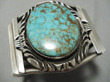 Huge And Heavy Vintage Native American Navajo Royston Turquoise Sterling Silver Bracelet Old-Nativo Arts