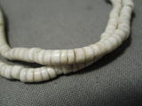 Native American Marvelous Vintage Santo Domingo Rare Early Gypsum Sterling Silver Necklace-Nativo Arts