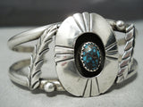 Mary Kee Rare Vintage Native American Navajo Bisbee Turquoise Sterling Silver Bracelet Old-Nativo Arts