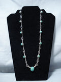 Astonishing Vintage Native American Navajo Damale Turquoise Sterling Silver Necklace Old-Nativo Arts