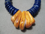 Quality Santo Domingo Lapis Shell Sterling Silver Native American Necklace-Nativo Arts