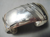Authentic Vintage Native American Navajo Thomas Singer Sterling Silver Bracelet-Nativo Arts