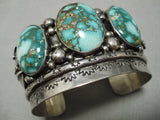 Important Vintage Native American Navajo Damale Turquoise Sterling Silver Bracelet Old Cuff-Nativo Arts