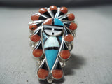 Dynamic Zuni Turquoise Sterling Silver Ring Native American-Nativo Arts