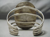 Very Rare Huge Vintage Native American Navajo Old Morenci Turquoise Sterling Silver Bracelet Old-Nativo Arts