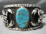 Statement Double Scorpion Turquoise Native American Sterling Silver Bracelet-Nativo Arts