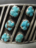 Native American Important Huge Heavy Vintage Zuni Turquoise Sterling Silver Inlay Bracelet-Nativo Arts