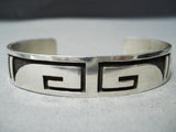 Signed Vintage Hopi/ Navajo Sterling Silver Bracelet Native American-Nativo Arts
