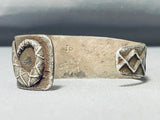 One Of Most Unique Ever Vintage Native American Navajo Nturquoise Inlay Sterling Silver Bracelet-Nativo Arts