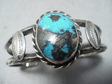 Important Vintage Native American Navajo Bisbee Turquoise Sterling Silver Bracelet-Nativo Arts