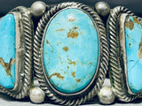 Heavy Martinez Vintage Native American Navajo Very Rare #8 Turquoise Sterling Silver Bracelet-Nativo Arts