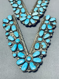 One Of The Best Vintage Native American Navajo Turquoise Sterling Silver Collar Protectors-Nativo Arts