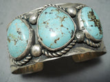 Magnificent Navajo Native American Turquoise Sterling Silver Bracelet-Nativo Arts