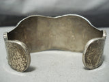 One Of The Most Unique Vintage Native American Zuni Wide Turquoise Sterling Silver Bracelet-Nativo Arts