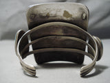 One Of The Biggest Vintage Native American Navajo #8 Turquoise Sterling Silver Bracelet Cuff Old-Nativo Arts