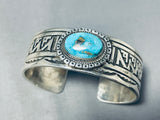 Wylie Native American Navajo Turquoise Sterling Silver Detailed Bracelet-Nativo Arts