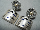 Custom Vintage Navajo Native American Sterling Silver Sunface Earrings Old-Nativo Arts