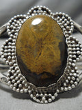 Quality Vintage Navajo Domed Agate Sterling Silver Native American Bracelet Old-Nativo Arts