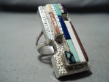 Native American Important Rosetta Vintage Santo Domingo Turquoise Sterling Silver Ring-Nativo Arts