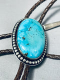 Exceptional Vintage Native American Navajo Kingman Turquoise Sterling Silver Bolo-Nativo Arts
