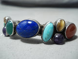 Fascinating Navajo Lapis Multi-stone Sterling Silver Bracelet Native American-Nativo Arts