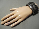 One Of The Most Rare Vintage Native American Navajo Thomas Singer Sterling Silver Bracelet-Nativo Arts