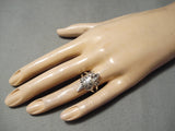 Amazing Hand Carved Navajo Horny Toad Sterling Silver Native American Ring-Nativo Arts