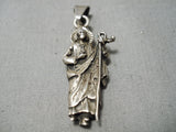 Wonderful Vintage Native American Navajo Sterling Silver Christian Statue Pendant-Nativo Arts