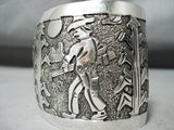 Picturesque Navajo Sterling Silver Storyteller Bracelet Native American-Nativo Arts