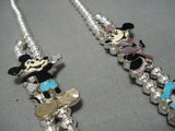 Rare Native American Zuni Native Turquoise Disney Sterling Silver Squash Blossom Necklace-Nativo Arts