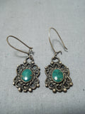 Marvelous Vintage Native American Navajo Royston Turquoise Sterling Silver Earrings Old-Nativo Arts