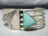 High Quality Vintage Native American Navajo Carico Lake Turquoise Sterling Silver Bracelet-Nativo Arts