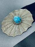 621 Gram Spiderweb Vintage Native American Navajo Turquoise Sterling Silver Concho Belt- Wow!-Nativo Arts
