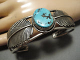 Stunning Vintage Native American Navajo Sleeping Beauty Turquoise Sterling Silver Bracelet-Nativo Arts