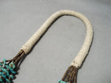 One Of The Best Vintage Native American Navajo Turquoise Heishi Squawtie Necklace Old-Nativo Arts