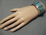 Breathtaking Vintage Native American Navajo Turquoise Sterling Silver Bracelet-Nativo Arts