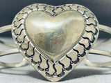 Advanced Detail Vintage Native American Navajo Heart Sterling Silver Bracelet-Nativo Arts